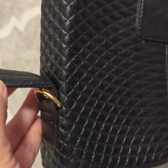 Black Leather Quilted Crossbody Purse - Picture 11 of 11